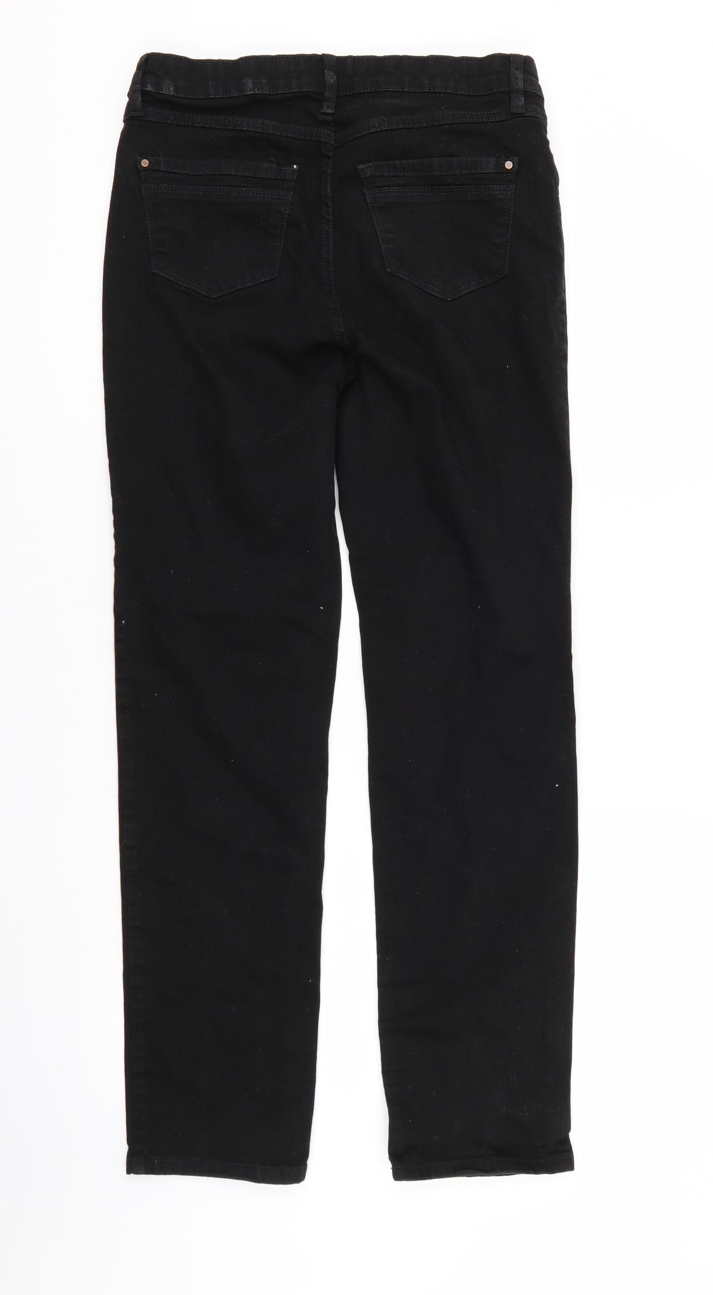 George Womens Black  Denim Straight Jeans Size 14 L29 in
