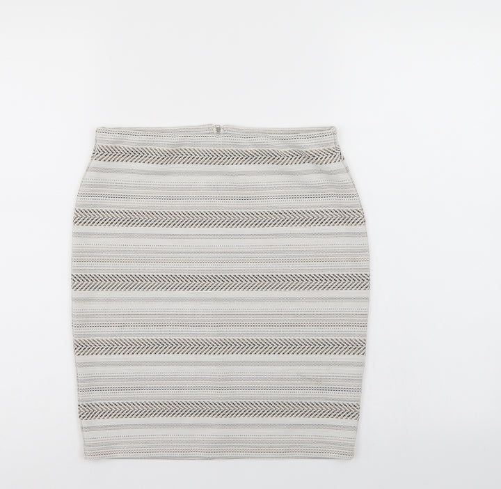 Miss Selfridge Womens Multicoloured Striped  A-Line Skirt Size 10