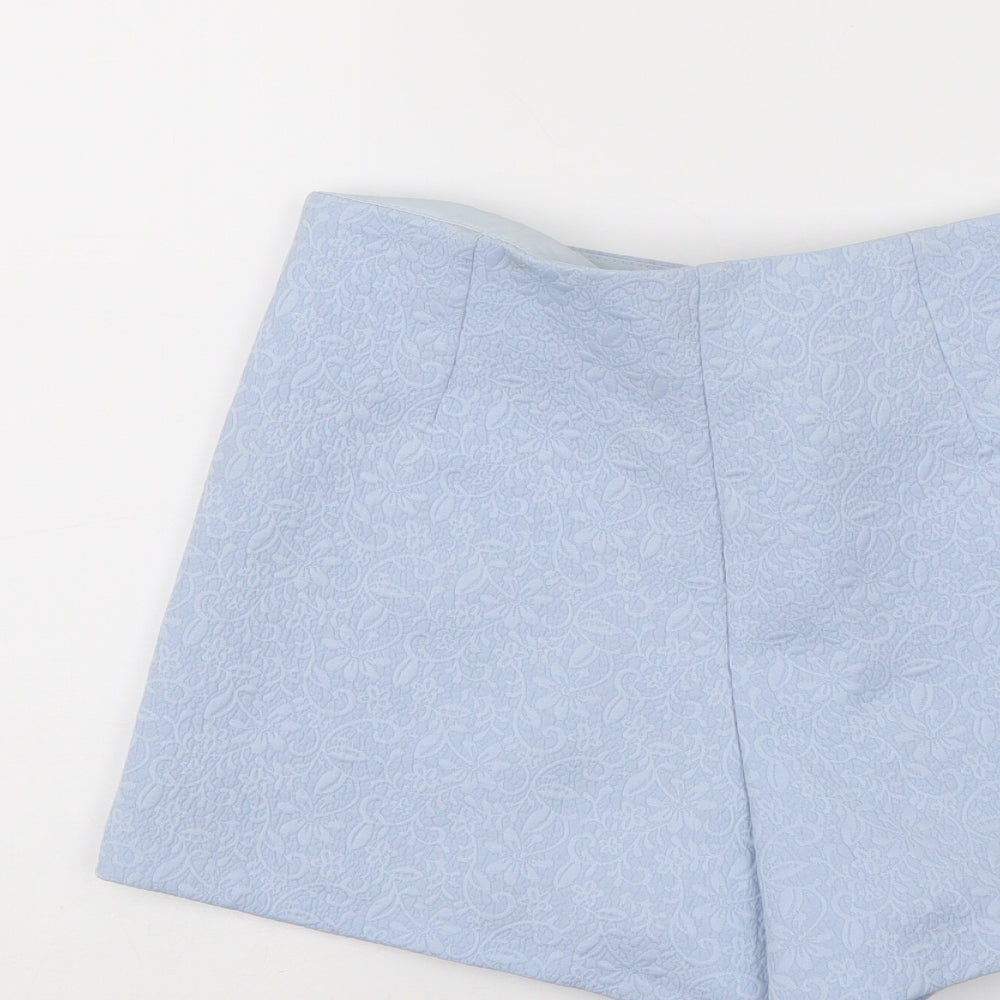 Miss Selfridge Womens Blue Floral  Hot Pants Shorts Size 10
