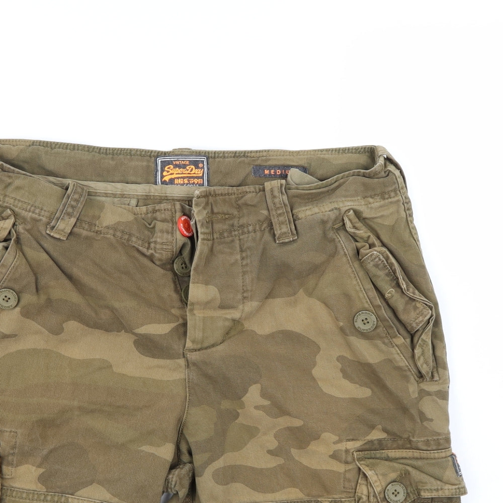 Superdry Mens Multicoloured Camouflage Denim Chino Shorts Size M