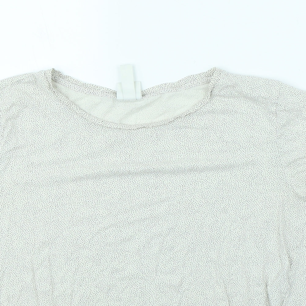 H&M Womens Beige Polka Dot  Basic T-Shirt Size S