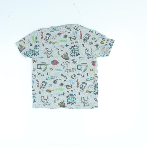 NEXT Boys Grey Spotted  Basic T-Shirt Size 7 Years