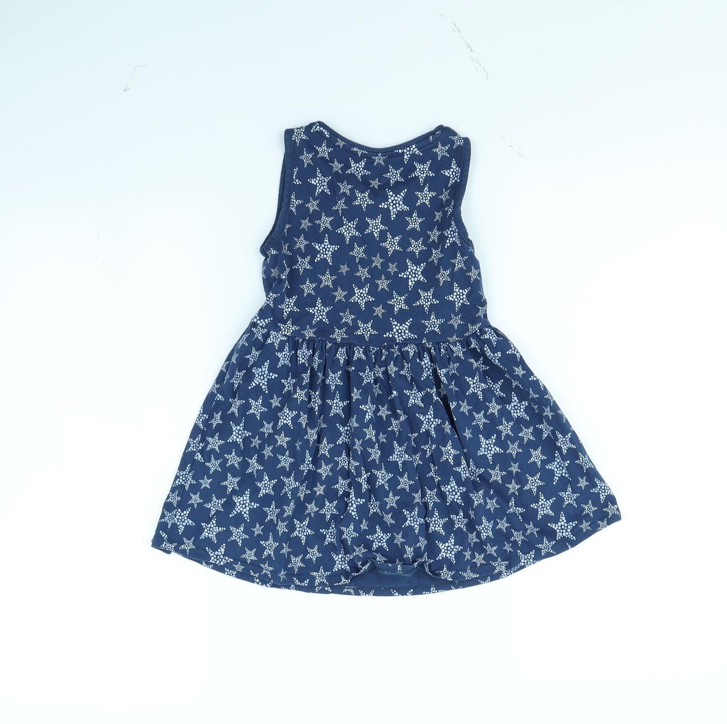 F&F Girls Blue Spotted  Fit & Flare  Size 3 Years  - Star pattern