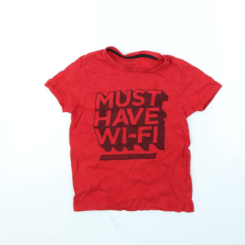 Primark Boys Red   Basic T-Shirt Size 7 Years
