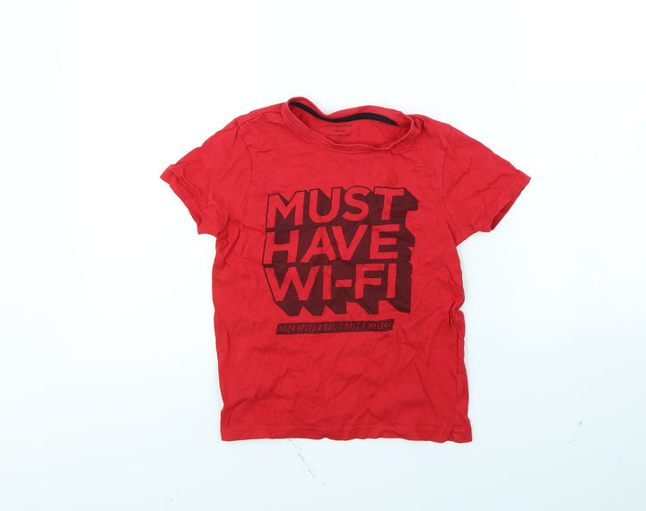 Primark Boys Red Basic T-Shirt Size 7 Years
