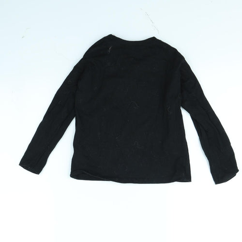 Preworn Boys Black   Basic T-Shirt Size 6 Years  - Game Over