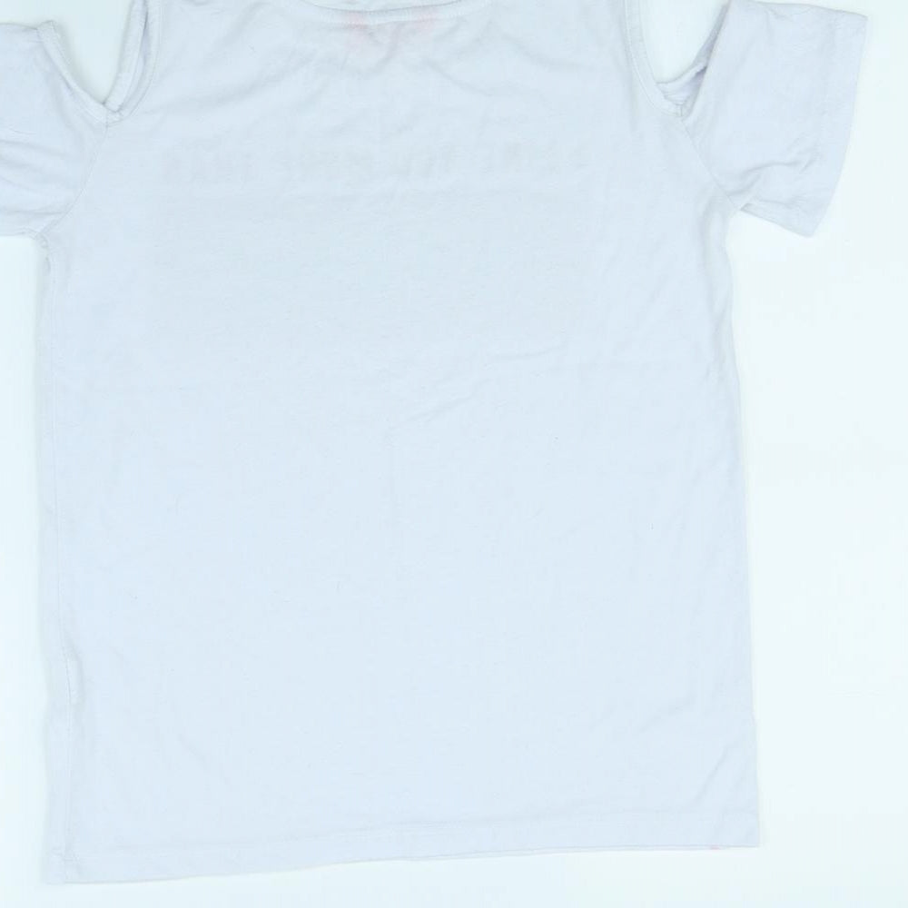 YD Girls White   Basic T-Shirt Size 11 Years