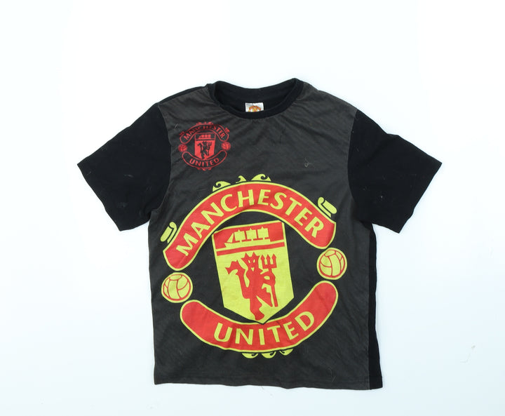Preworn Boys Grey Basic T-Shirt Size 10 Years - Manchester United