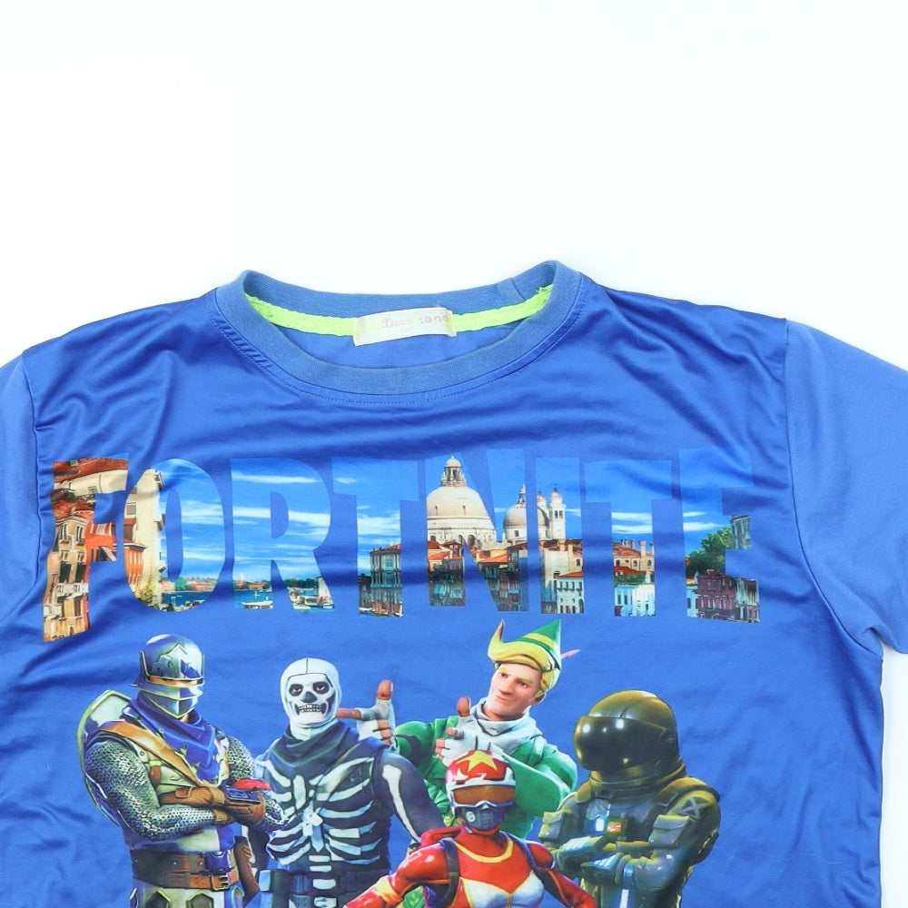 Preworn Boys Blue   Basic T-Shirt Size 14 Years  - Fortnite