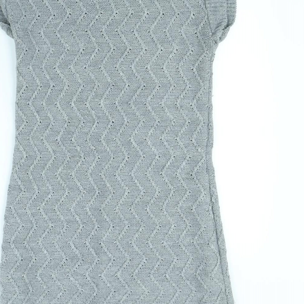 Warehouse Womens Grey   Jumper Dress  Size 10
