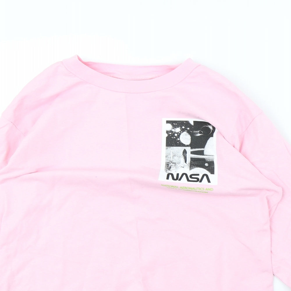 Preworn Mens Pink    T-Shirt Size S  - NASA