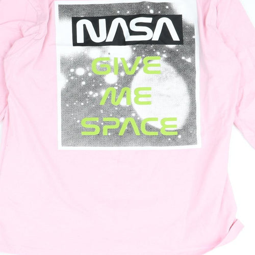 Preworn Mens Pink    T-Shirt Size S  - NASA