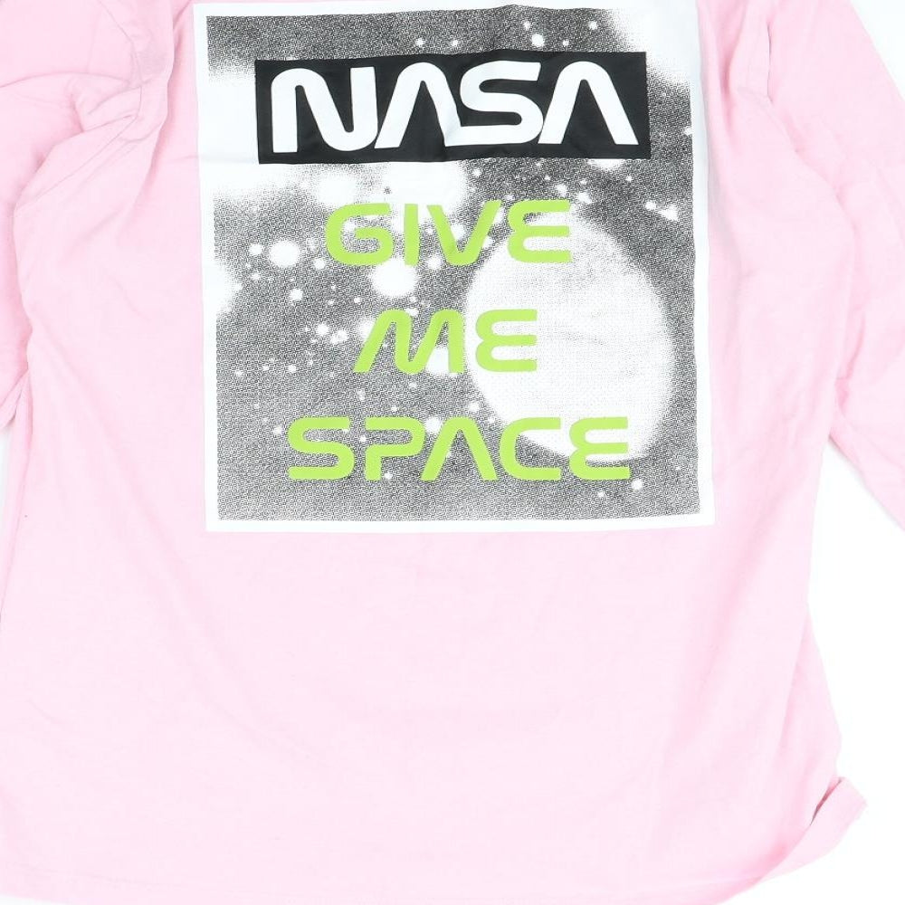Preworn Mens Pink    T-Shirt Size S  - NASA