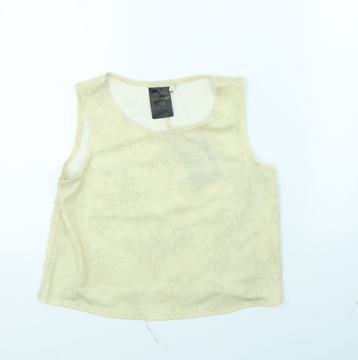 Golddigga Womens Beige   Cropped Tank Size 8