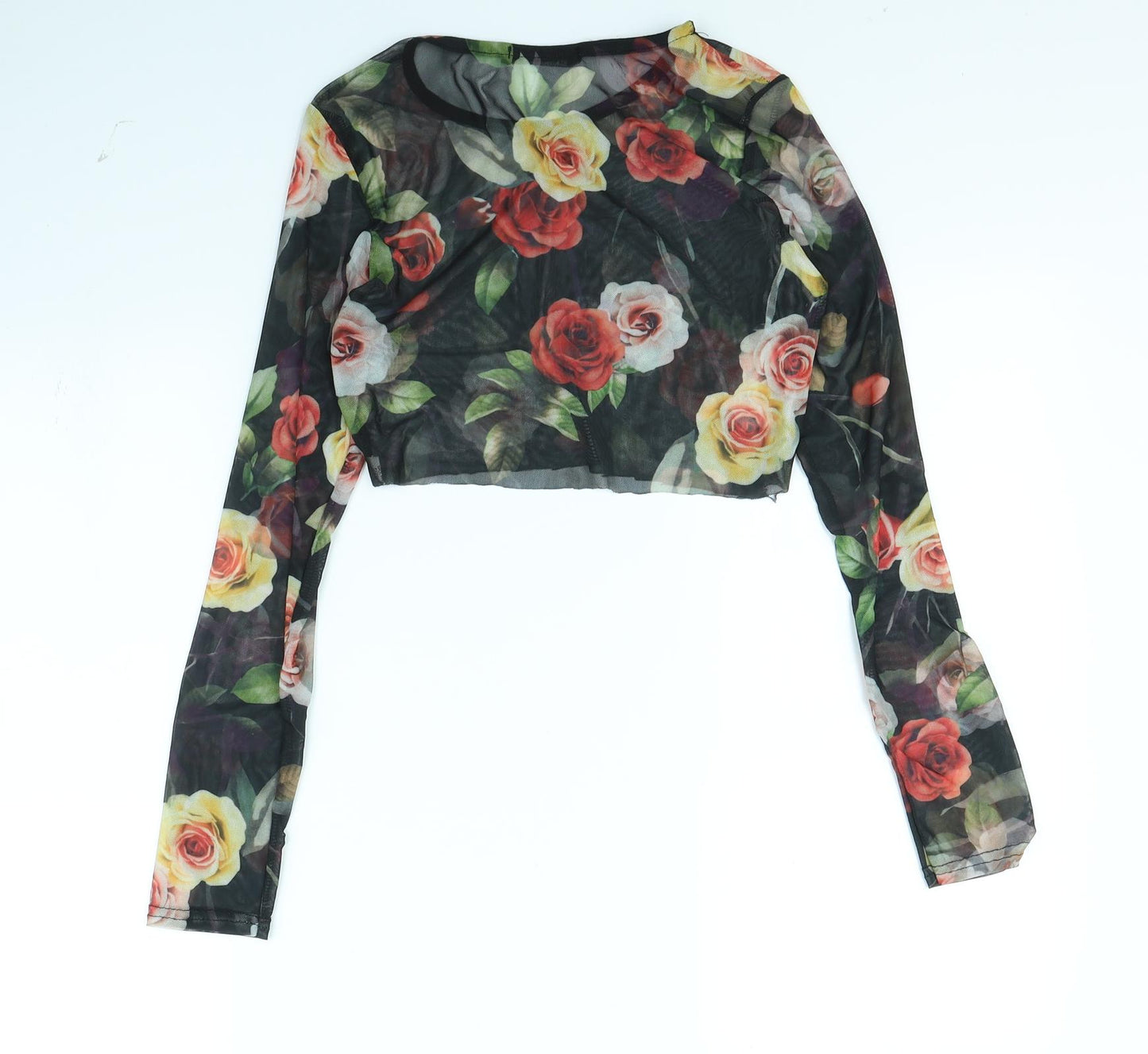 Select Womens Black Floral  Basic Blouse Size 10