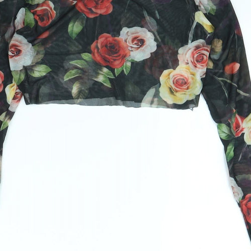 Select Womens Black Floral  Basic Blouse Size 10