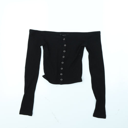 FOREVER 21 Womens Black   Basic Blouse Size S