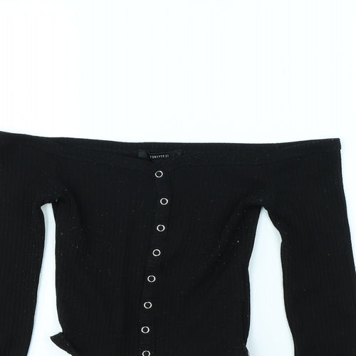 FOREVER 21 Womens Black   Basic Blouse Size S
