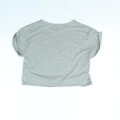 Boohoo Womens Grey   Cropped T-Shirt Size 8
