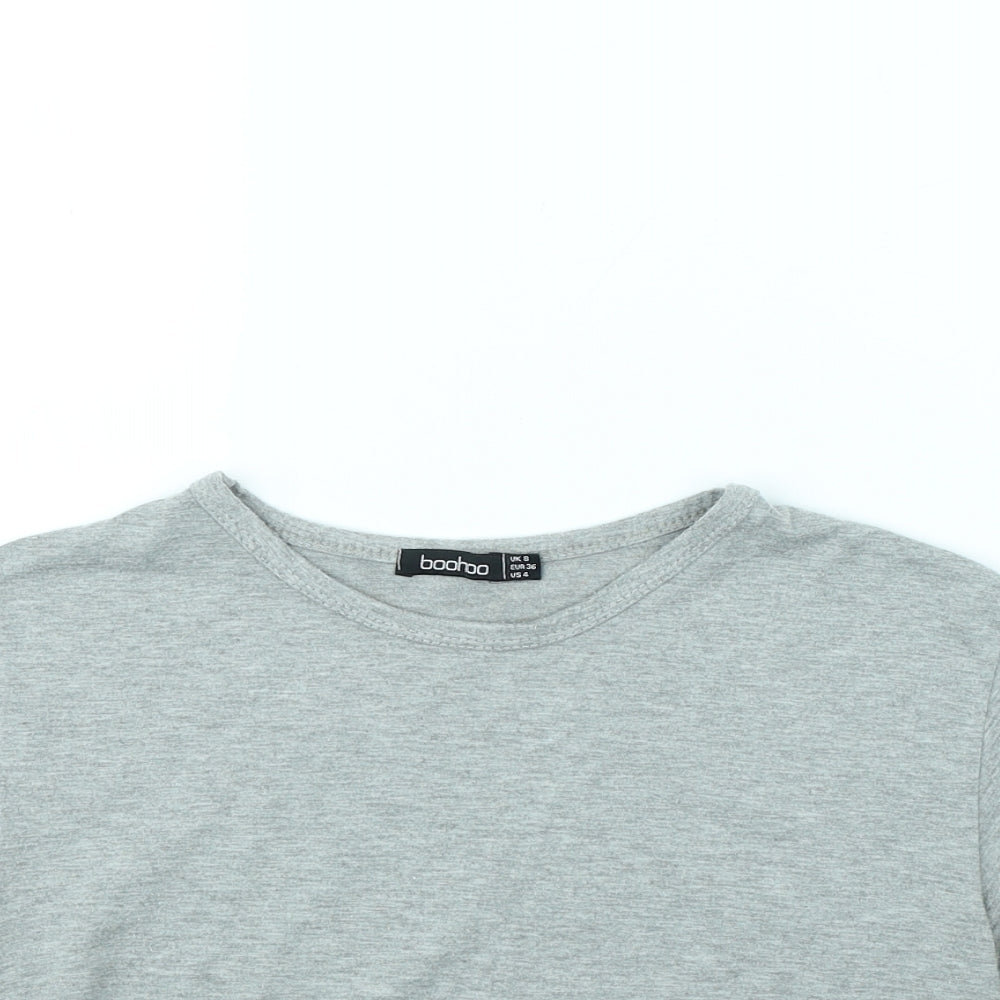 Boohoo Womens Grey   Cropped T-Shirt Size 8