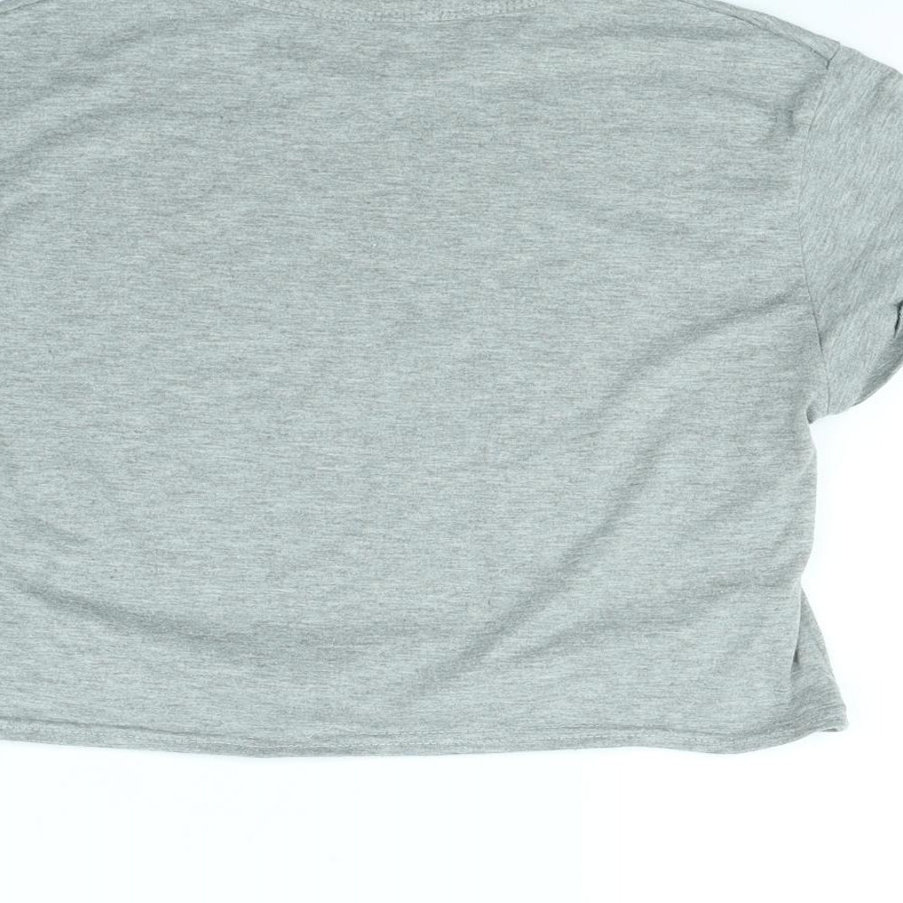 Boohoo Womens Grey   Cropped T-Shirt Size 8
