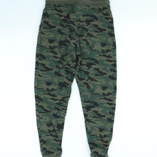 George Boys Green Camouflage Ramie Jogger Trousers Size 10 Years