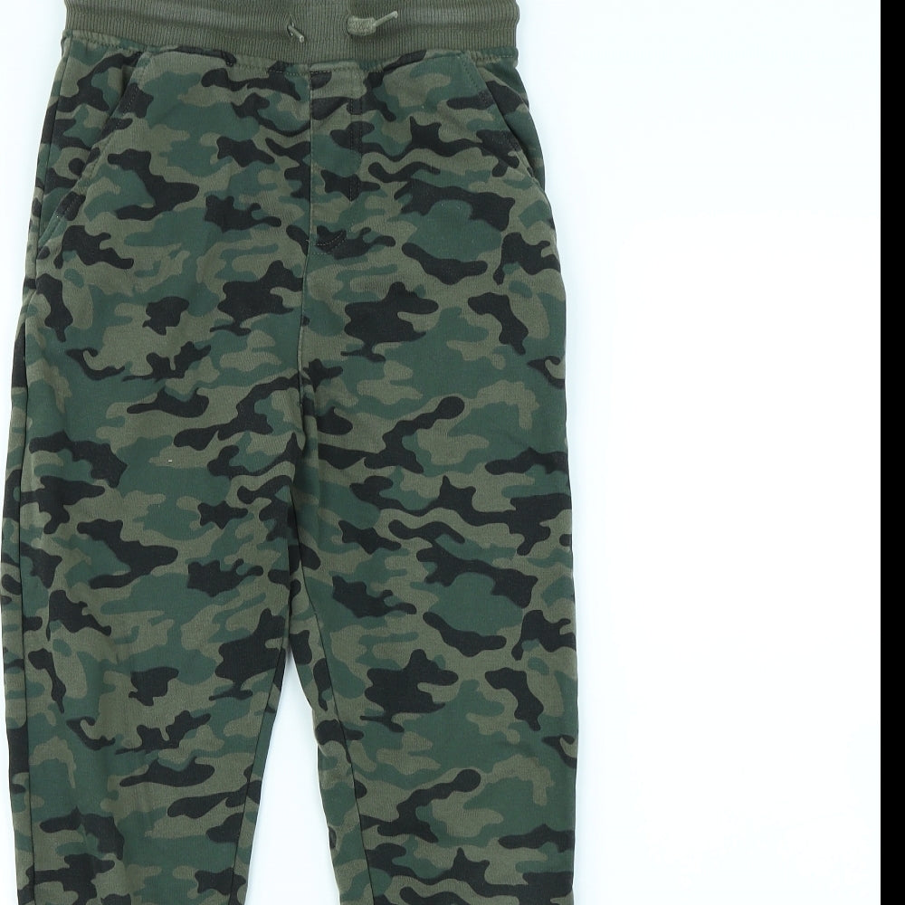 George Boys Green Camouflage Ramie Jogger Trousers Size 10 Years