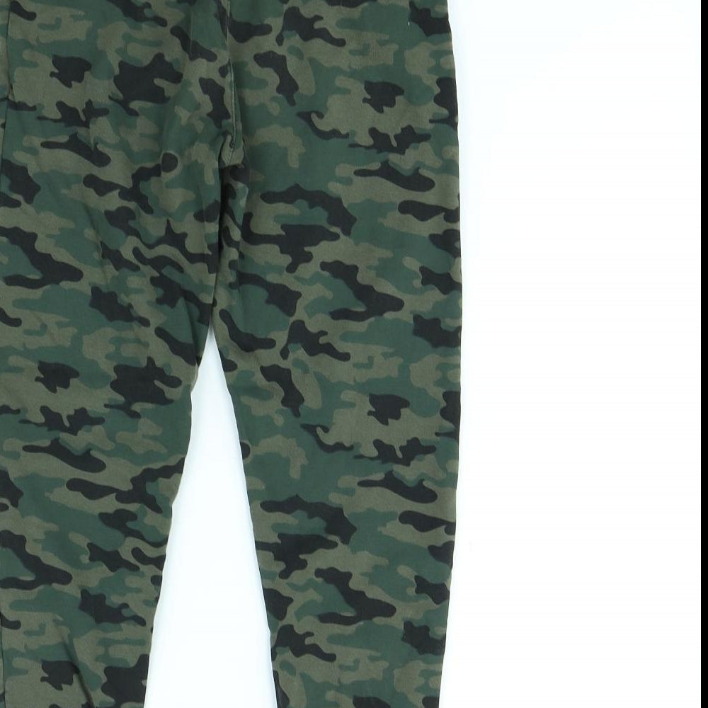 George Boys Green Camouflage Ramie Jogger Trousers Size 10 Years