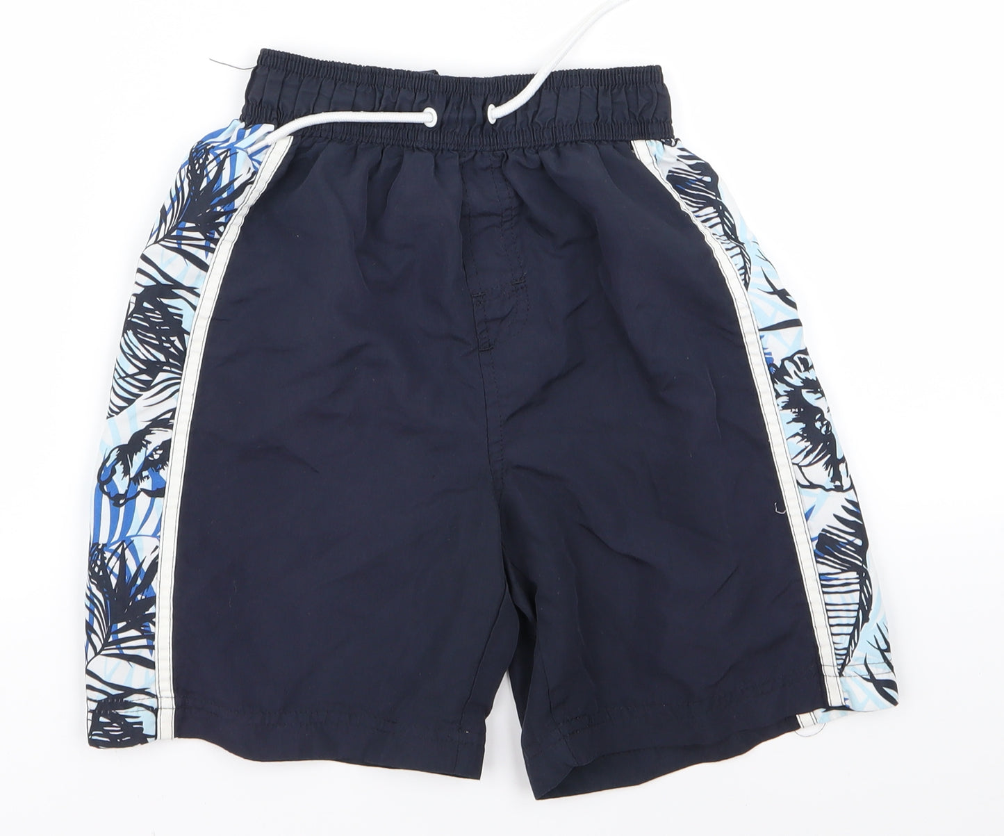 Preworn Boys Blue Floral  Bermuda Shorts Size 7 Years