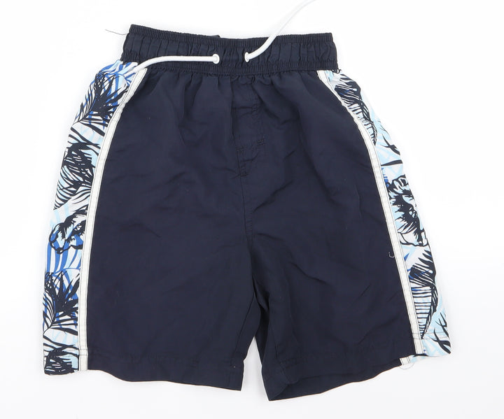 Preworn Boys Blue Floral  Bermuda Shorts Size 7 Years