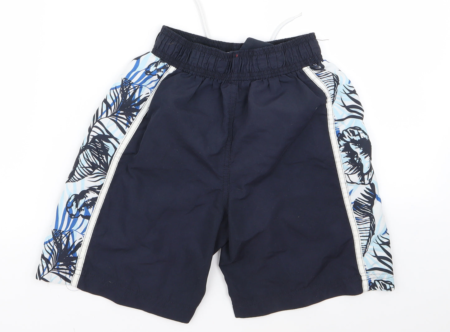 Preworn Boys Blue Floral  Bermuda Shorts Size 7 Years