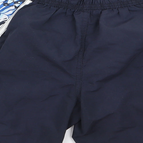Preworn Boys Blue Floral  Bermuda Shorts Size 7 Years