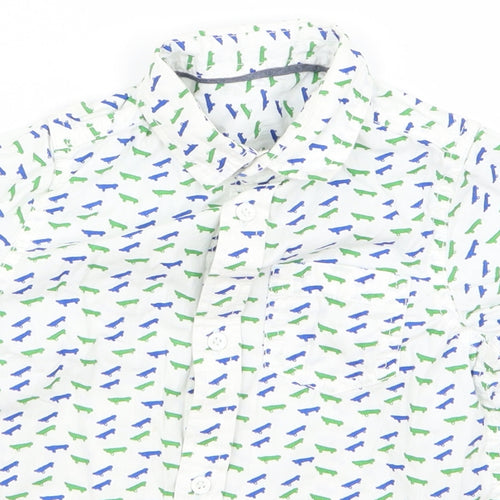 Preworn Boys White Fair Isle  Basic Button-Up Size 3 Years  - V