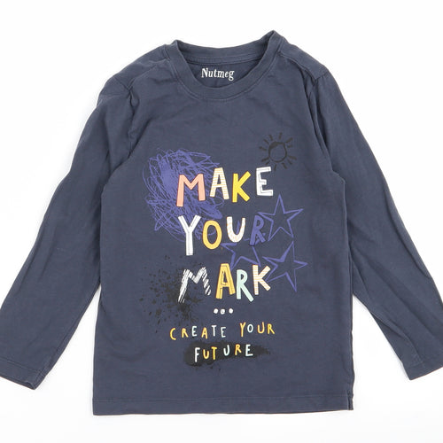 Nutmeg Boys Blue  Rayon Basic T-Shirt Size 5 Years  - V
