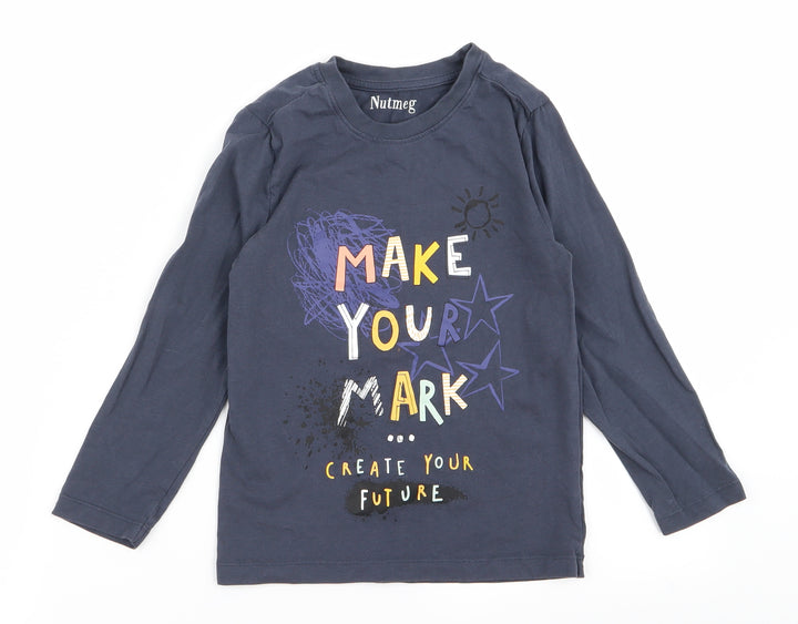 Nutmeg Boys Blue Rayon Basic T-Shirt Size 5 Years - V