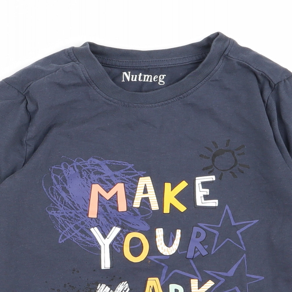 Nutmeg Boys Blue  Rayon Basic T-Shirt Size 5 Years  - V