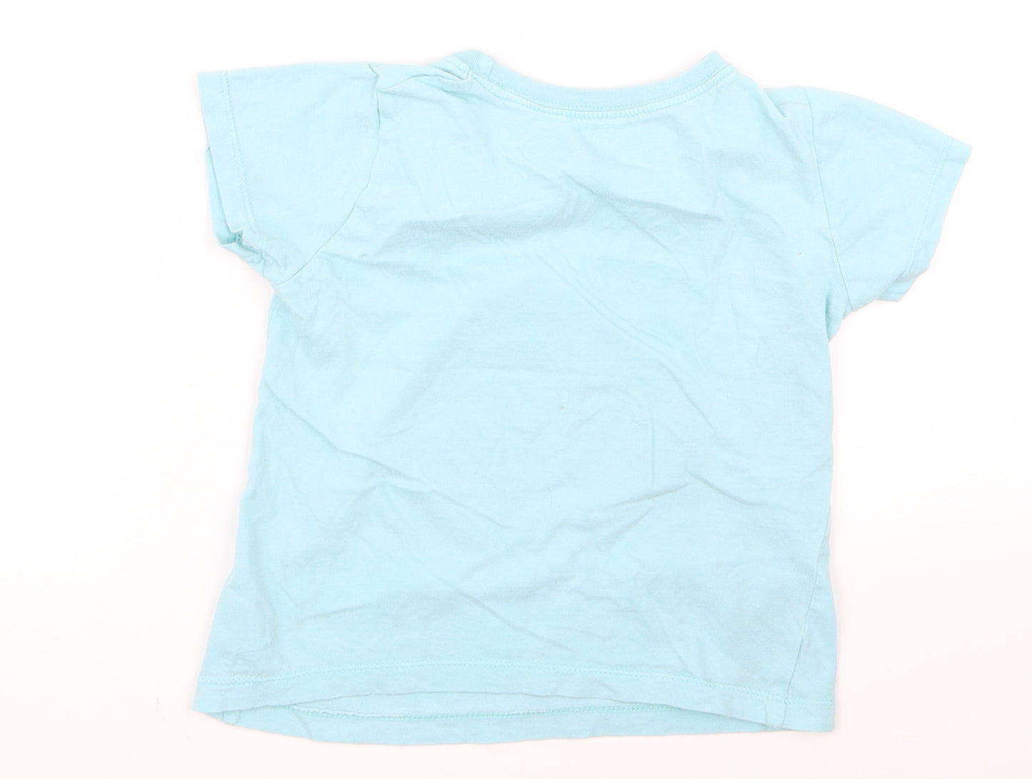 Preworn Girls Blue   Basic T-Shirt Size 6 Years  - unicorn