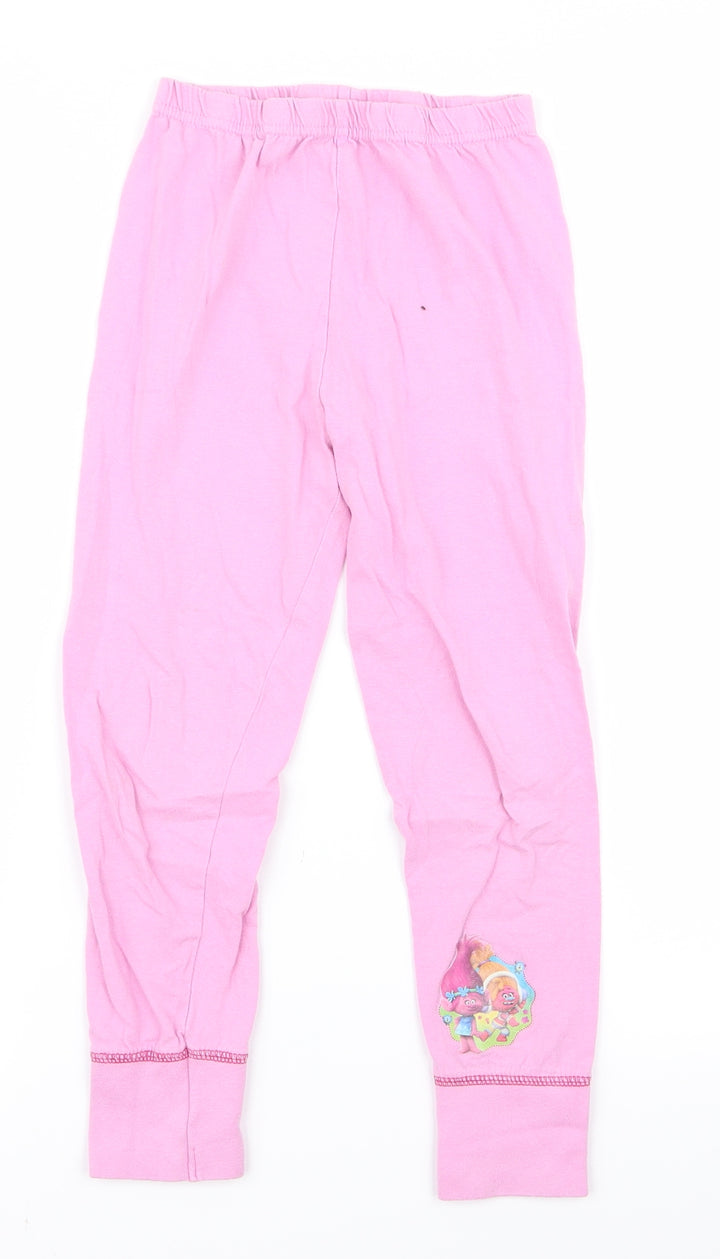Preworn Girls Pink Cami Pyjama Pants Size 5 Years - trolls