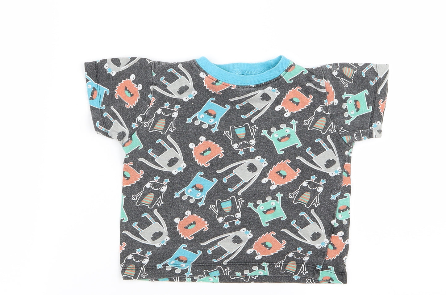 Preworn Boys Black   Basic T-Shirt Size 2 Years  - monster