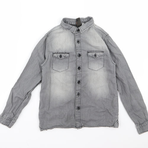 URBSN Boys Grey   Basic Button-Up Size 8 Years