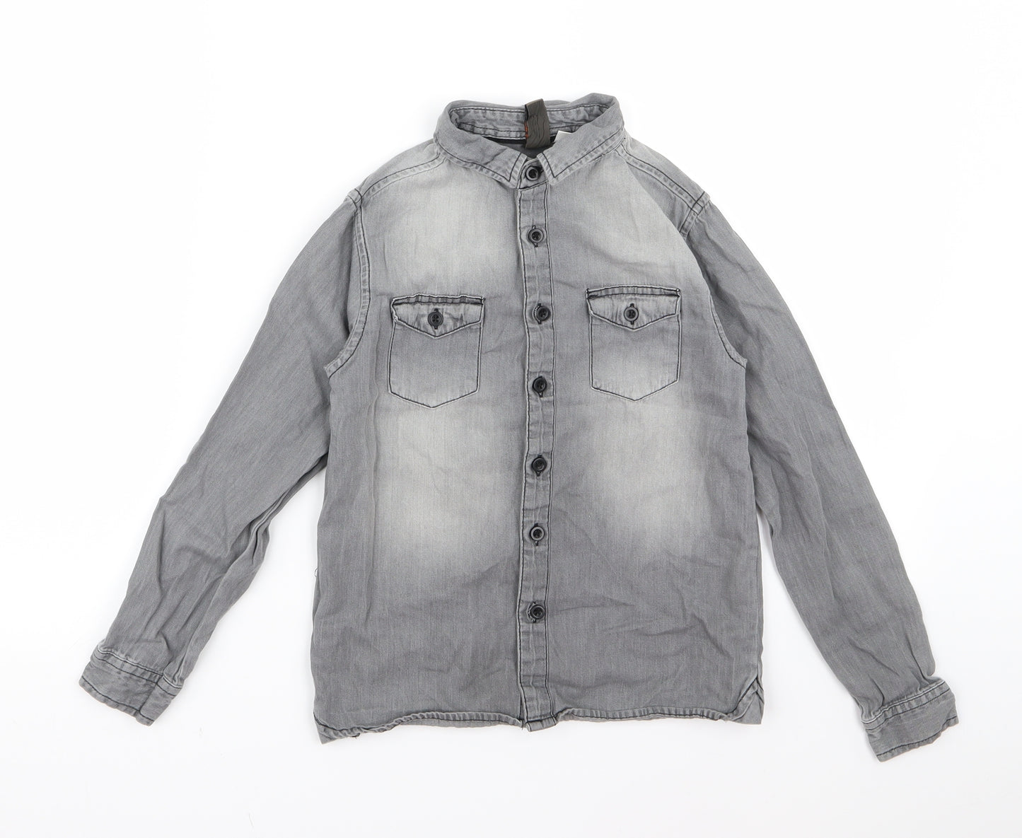 URBSN Boys Grey   Basic Button-Up Size 8 Years
