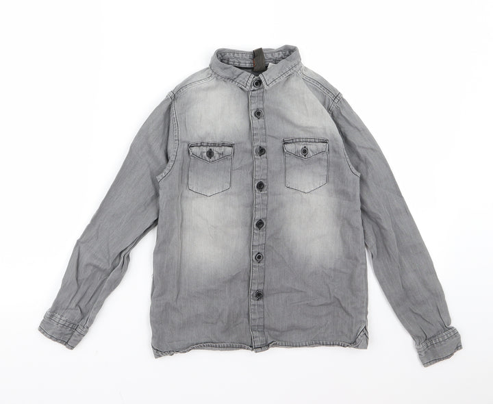 URBSN Boys Grey   Basic Button-Up Size 8 Years
