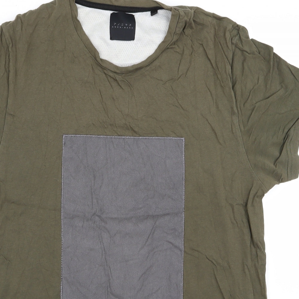 anonimasu Mens Green    T-Shirt Size M
