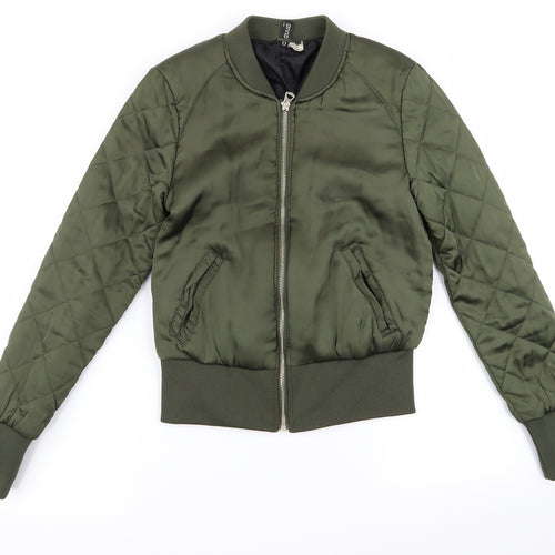 Divided Womens Green   Bomber Jacket Jacket Size 4