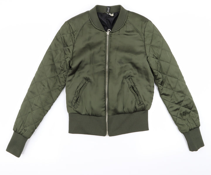 Divided Womens Green Bomber Jacket Jacket Size 4