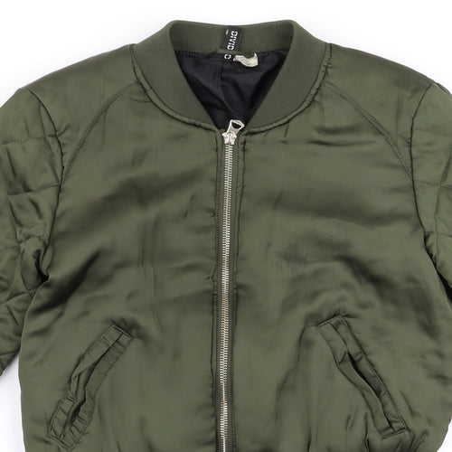 Divided Womens Green   Bomber Jacket Jacket Size 4