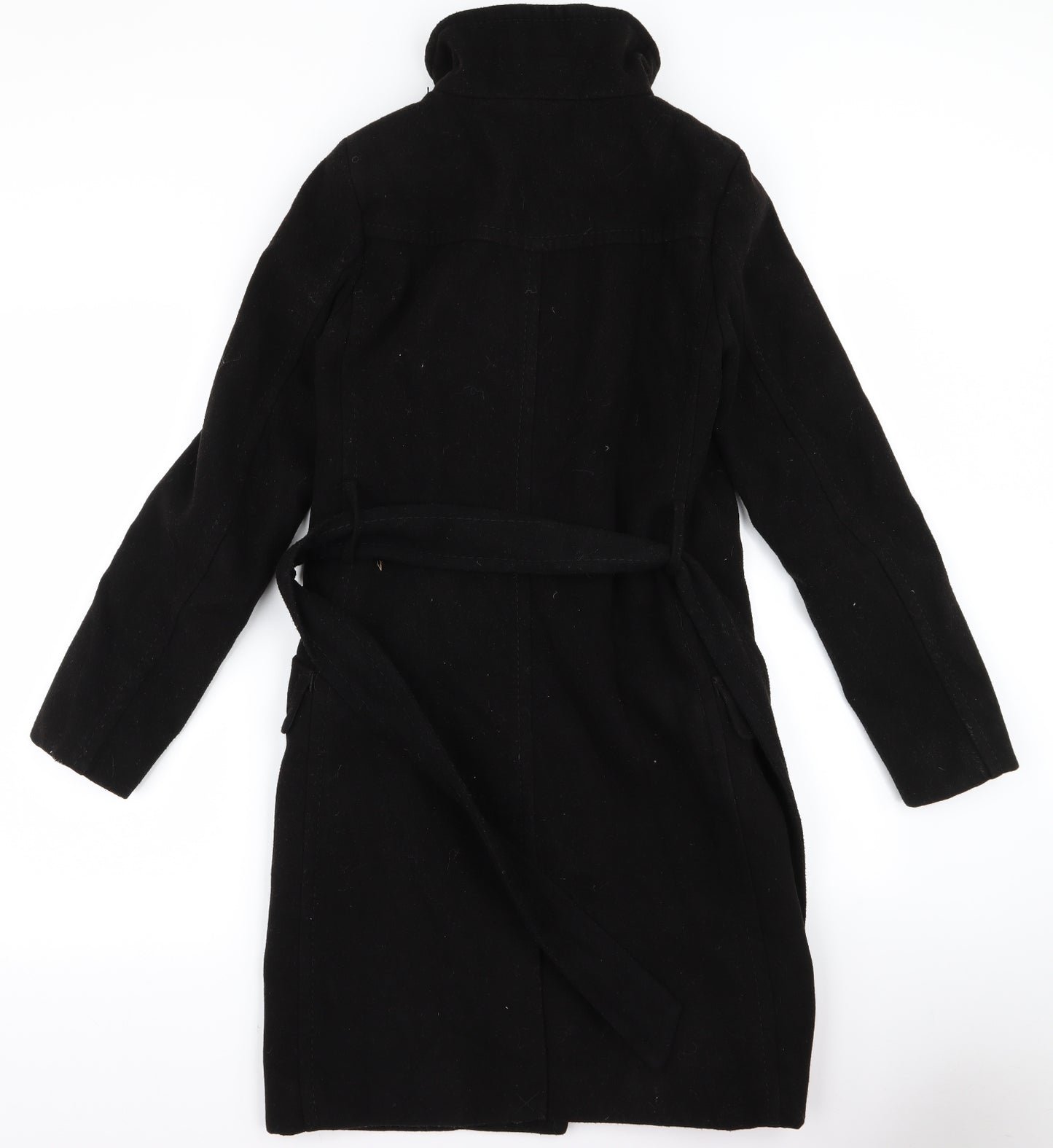 H&M Womens Black   Overcoat Jacket Size 2