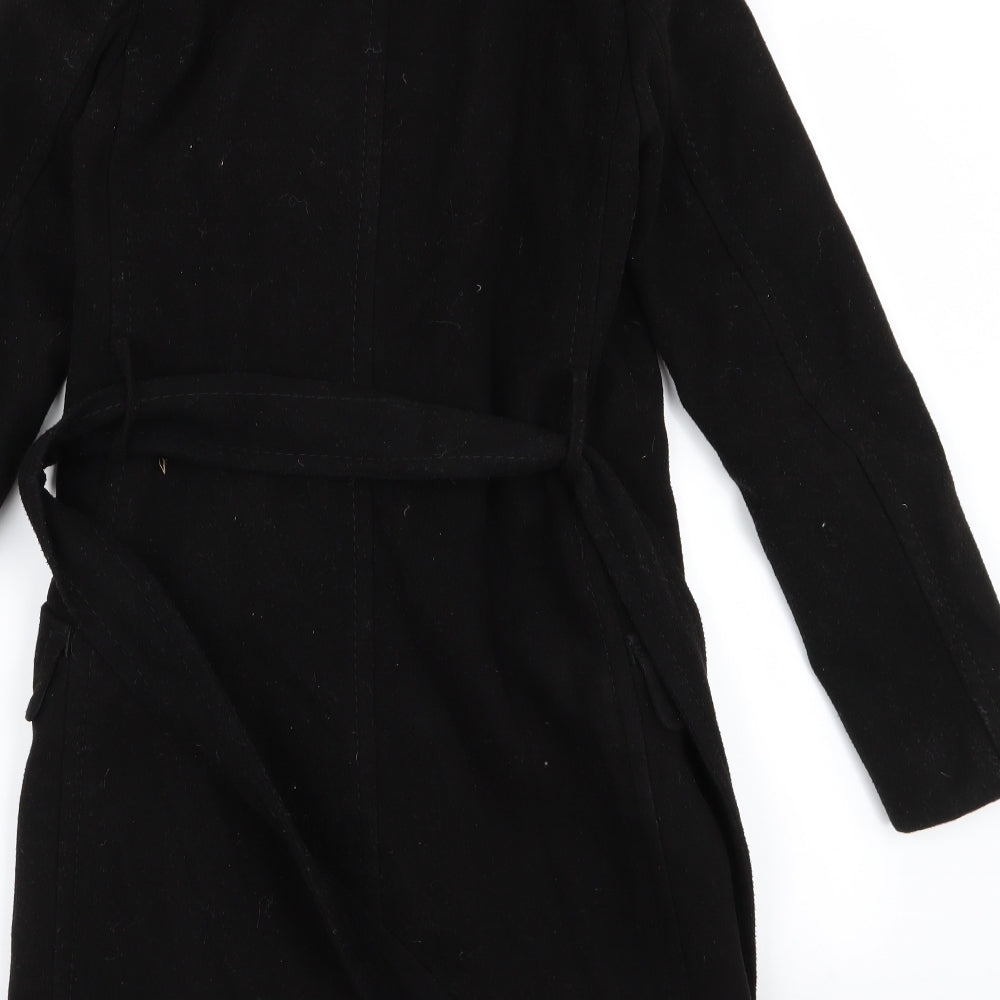 H&M Womens Black   Overcoat Jacket Size 2