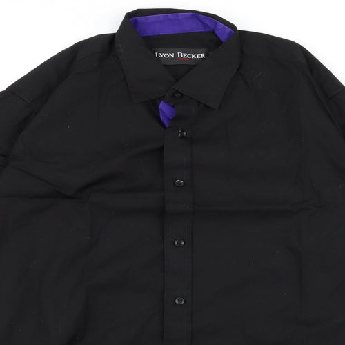 lyon becker Mens Black  Rayon  Button-Up Size M