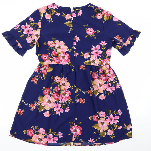 emery rose Womens Blue Floral  A-Line  Size L